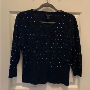 White House Black Market Black Cardigan Sweater L